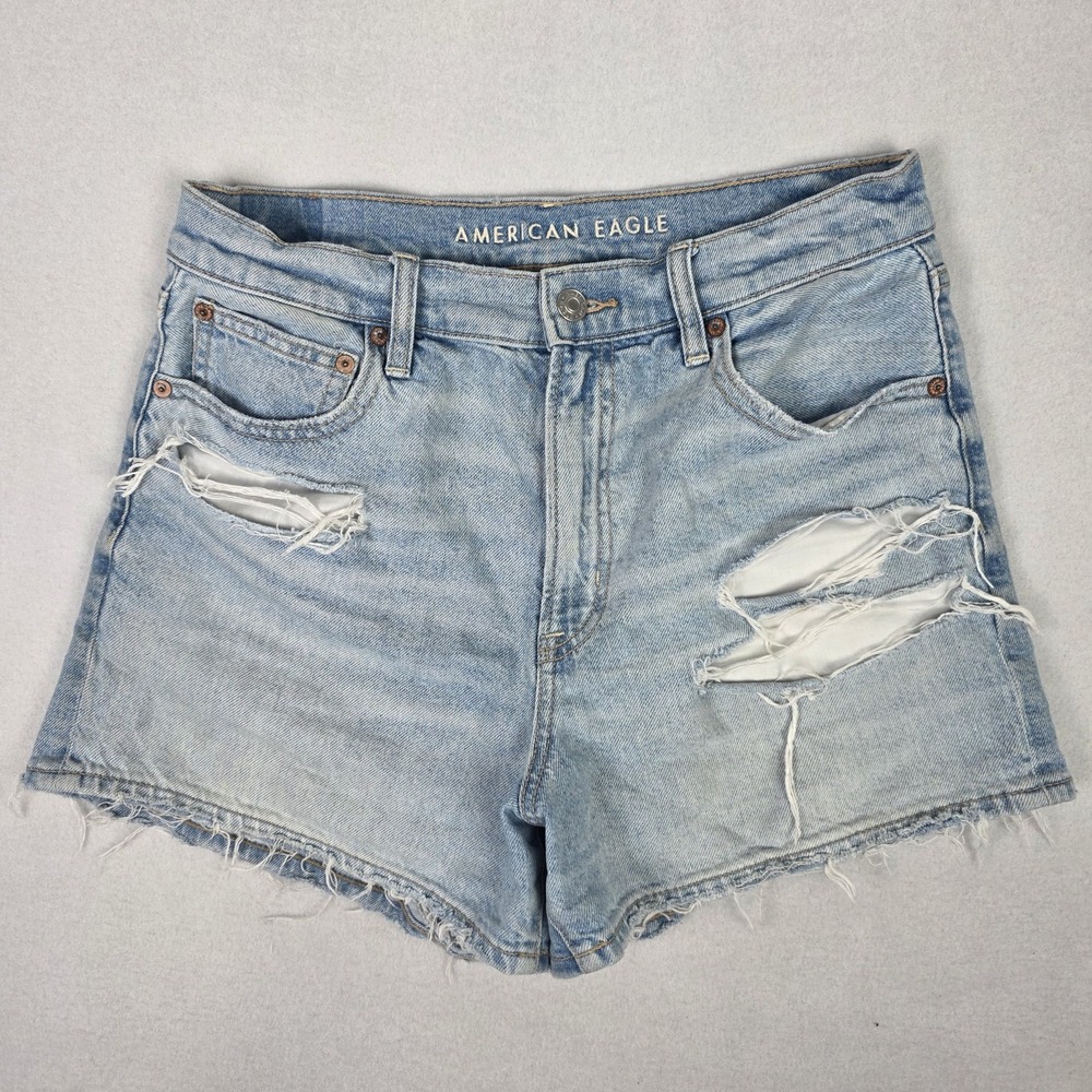 American Eagle Highest Rise 90s Boyfriend Shorts Womens 8 Distressed Strigid